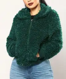 Green Faux Fur Jacket