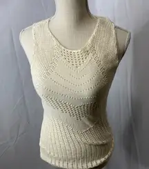 Leith xs eyelet lace ivory tank