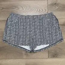 Athleta Lightweight Active Casual Beach Shorts Black White Size Large