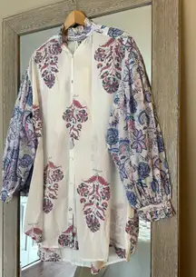 Alix Of Bohemia White Long Sleeve Paisley Dress NWT Size Medium