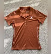 Nike Dri-Fit Texas Longhorns NCAA Rowing Polo Shirt Orange Women Size Small EUC