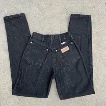 Vintage 80s Wrangler Black High Rise Wedgie Cowgirl Western Jeans 25x36