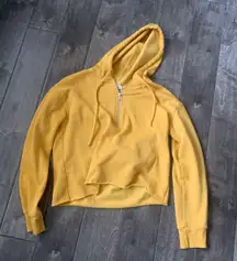 cropped yellow hoodie