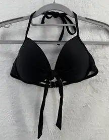 Adore Me Black Halter Bikini Top Tie Front Swimsuit‎ Women's 30A READ
