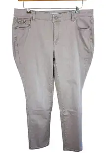 CJ Banks Tan Cotton Blend Mid Rise Stretchy Skinny Jeans Size 16W