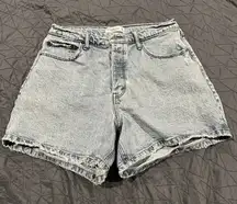 Abercrombie & Fitch Jean Shorts Light Wash Dad Short High Rise Curve Love 31