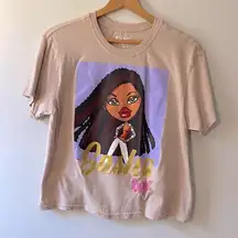 Hot Topic Bratz Y2K T-Shirt Tee Size XL Juniors Sasha Crop Top Boxy Oversized