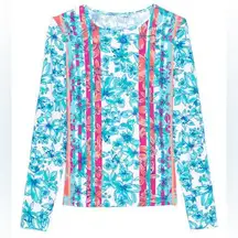 Lands' End Women’s SunShade UPF 50 Long Sleeve Relaxed Rash Guard XL Stretch