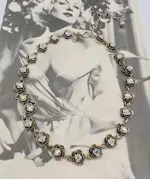 Premier Designs Aurora Borealis Rhinestone Flower Necklace