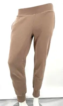 Aritzia‎ Tna Cozy Fleece Boyfriend Cuffed Sweatpants Joggers Tan Taupe Size 2XS