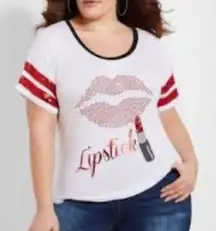 Ashley Stewart white lipstick top!