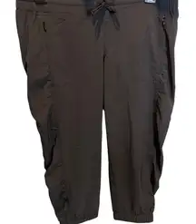 Athleta Trekkie Parachute Pant  Black Lightweigt Ruched Joggers Women's Size 4