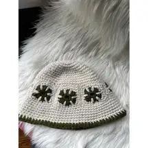 Lord &Taylor Handcrafted Crochet Bucket Hat with Floral Design