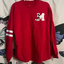 Puff print Mickey spirit jersey oversized crew