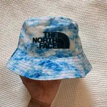 The North Face blue tie dye bucket hat