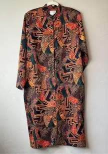 Vtg Crazy Unique Printed 70s 80s Qipao Cheongsam Disco Button wacky patchwork