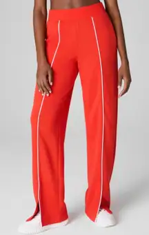 Spanx AirEssentials Pique Straight Leg Track Pants Poppy High-Rise Waist Joggers