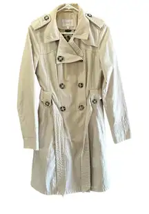 Laundry by Shelli Segal Women's Cream Double Breasted Trench Coat Size Medium