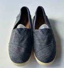 Toms Canvas Slip on Sz 6.5 Blue Shoes