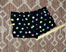 Vintage Y2K Victoria Secret PINK Heart and Dog Black Booty Shorts Size Medium