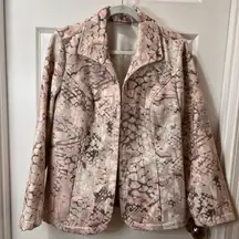 Chico's Pink Snake Print Blazer Jacket Business Casual‎ Size 2