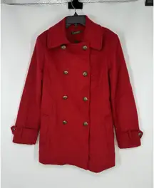 Lauren Ralph Lauren Wool Blend Double Breasted Pea Coat Collared Womens Size 8