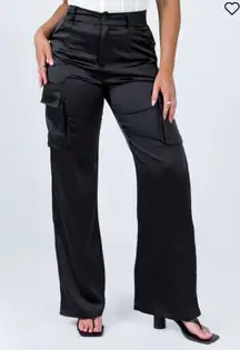 Satin Cargo Pants