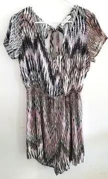 Cupshe  Boho Print Tie Cutout Open Back Romper Multicolor Medium