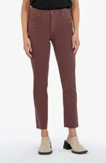 Kut from the Kloth Reese High Rise Ankle Straight Jeans | Burgundy | 8