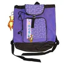 Vintage  Winnie the Pooh Kids Tigger Backpack Purple Black Floral