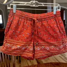 Shorts Elastic Drawstring Waist Burnt Orange