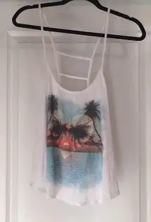 White Tropical Crop Top NWOT