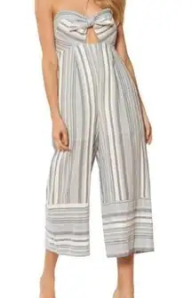 Red Carter Women’s KIMBERLY Striped Tie Front Jumpsuit Size L