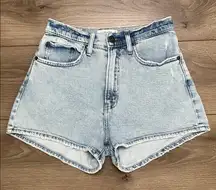 Abercrombie & Fitch The Mom High rise Stretch Blue Jean Shorts Size 26
