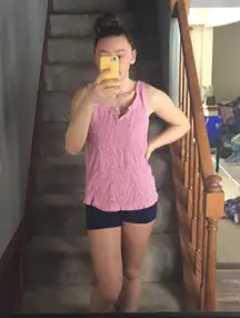 Pink  Floral Tank Top