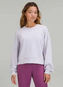 Lululemon Perfectly Oversized Cropped Crew Softstreme Faint Lavender SZ 6 W3EZLS