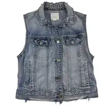 American Eagle Distressed Sleeveless Jean Jacket Size Small