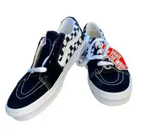 Vans Women's SK8-Low Racing Checkerboard Sneaker Shoes Black/White Check 10.5