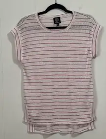 Bobeau Red Striped Oversized T-Shirt‎ Small