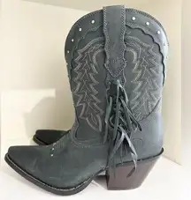 Durango size 8.5 studded cowgirl boots fringe pointed toe mid western bootie