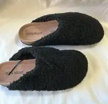 Women's Mel Sherpa Clogs Mule Slippers Black-Size 10  NWOB