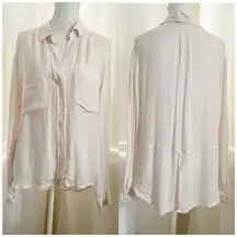 Blush pink button down shirt Size Large