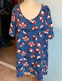 LuLaRoe V-neck high low T-shirt size 3XL