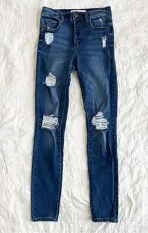 Garage Jeans Retro High Waist Jeggings Premium Super Soft Indigo Size 1