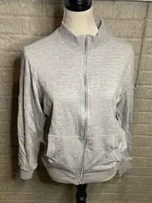 Straight‎ Down Zip Up Mock Neck Long Sleeve Casual Sweatshirt Jacket Size Medium