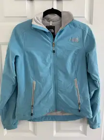 The North Face Teal Full Zip Up Size‎ XS Fleeced Lined Hooded Longsleeve