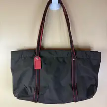 Kate Spade New York Nylon Tote Black Red Size Medium Small Flaw‎ Pictured