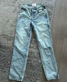 Revice Casual Light Wash Blue Denim Distressed Ex-Boyfriend Streetwear Jeans 26