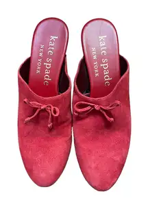 Kate Spade NY Amsterdam‎ Womens Mules Clogs Size 8.5 B Red Suede Womens Slip On
