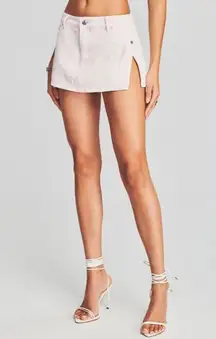 NWT SER.O.YA Zuri Low Rise Denim Mini Skirt in Bleach Pink Size 27 Style 1496-16
